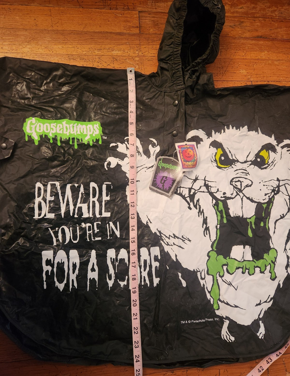 Goosebumps 1995 Beware You're In For A Scare Kids Poncho NWT Rare