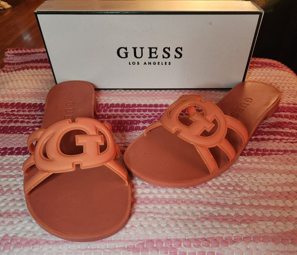 Guess Orange Elyho Sandals Ladies Size 8 NWT
