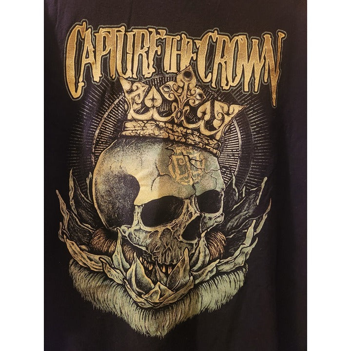 Capture The Crown Men’s Neon Skull Black T-Shirt 3XL Tee