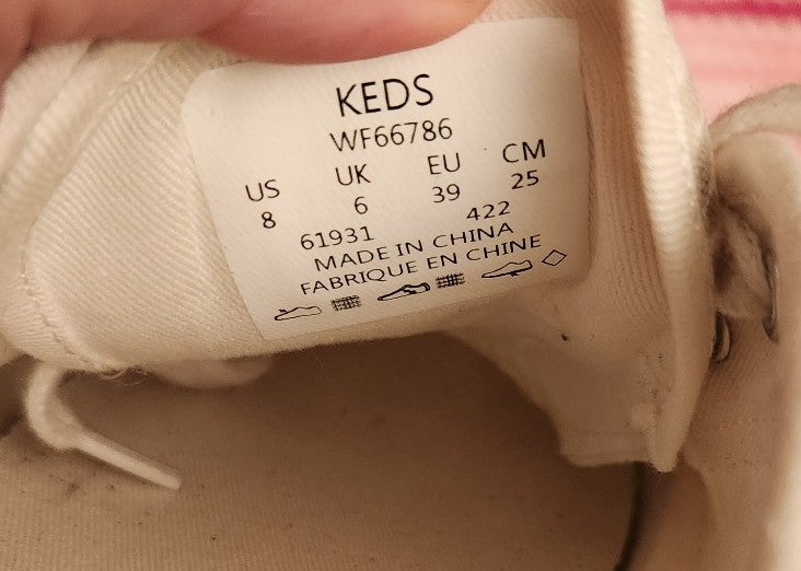 Keds White Leopard Sneakers Size 8