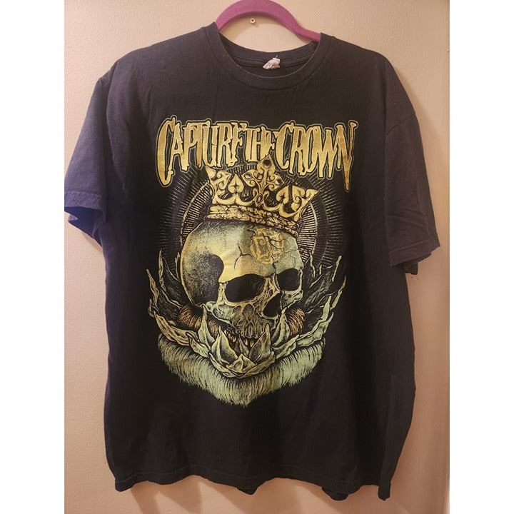Capture The Crown Men’s Neon Skull Black T-Shirt 3XL Tee