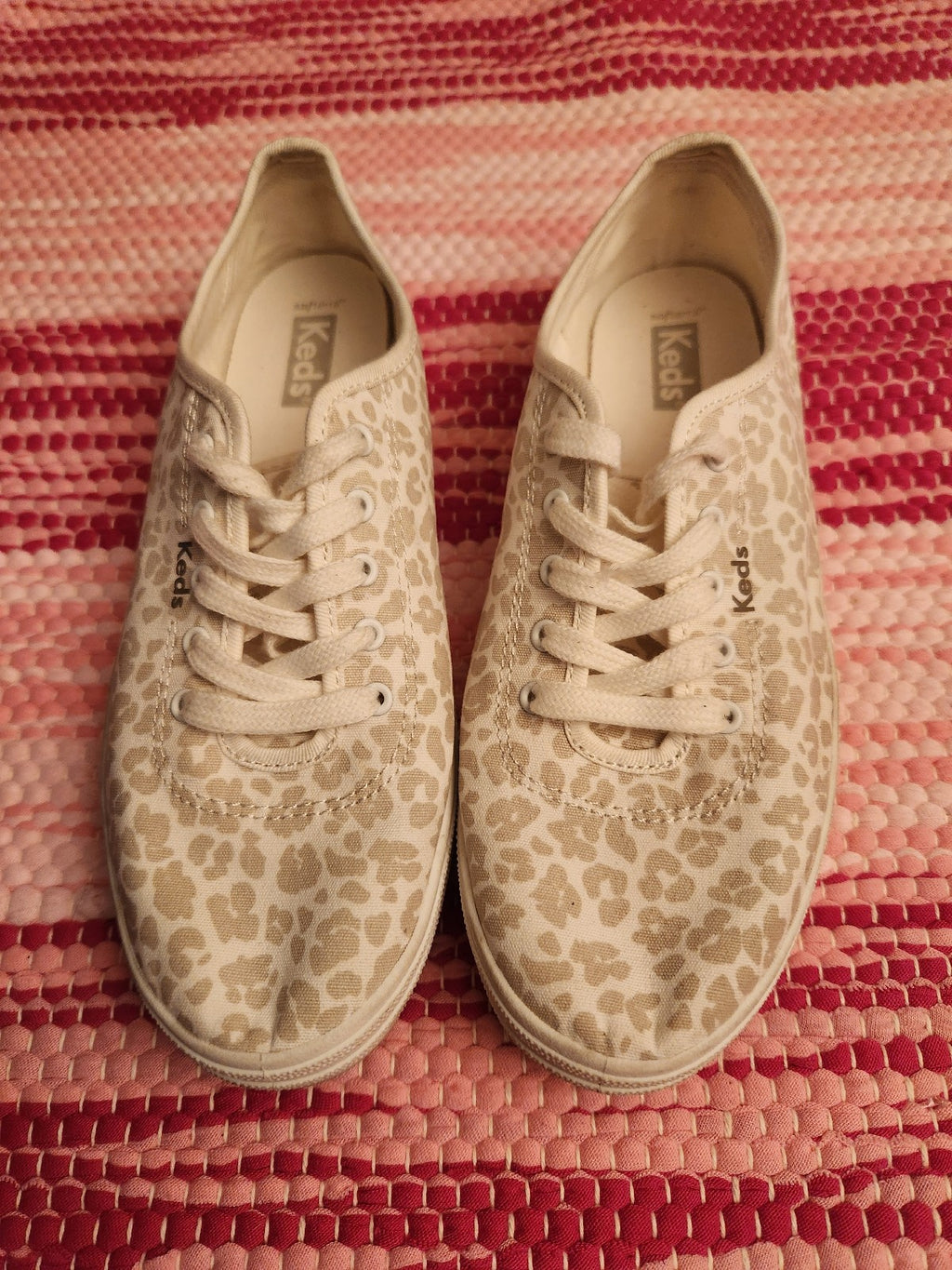 Keds White Leopard Sneakers Size 8