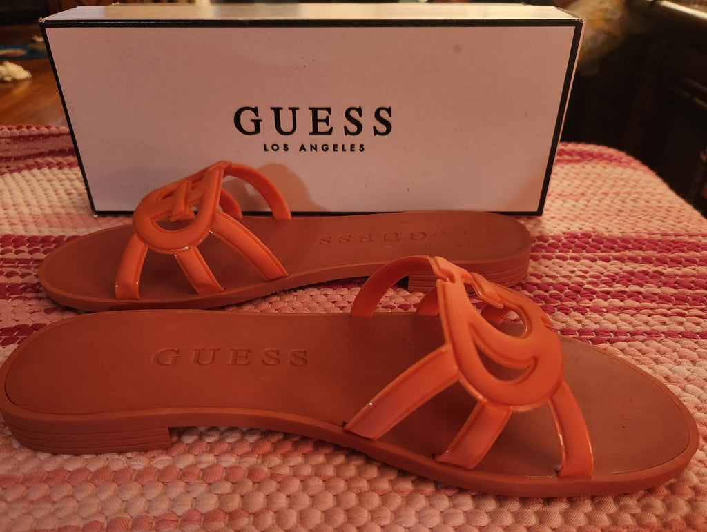 Guess Orange Elyho Sandals Ladies Size 8 NWT
