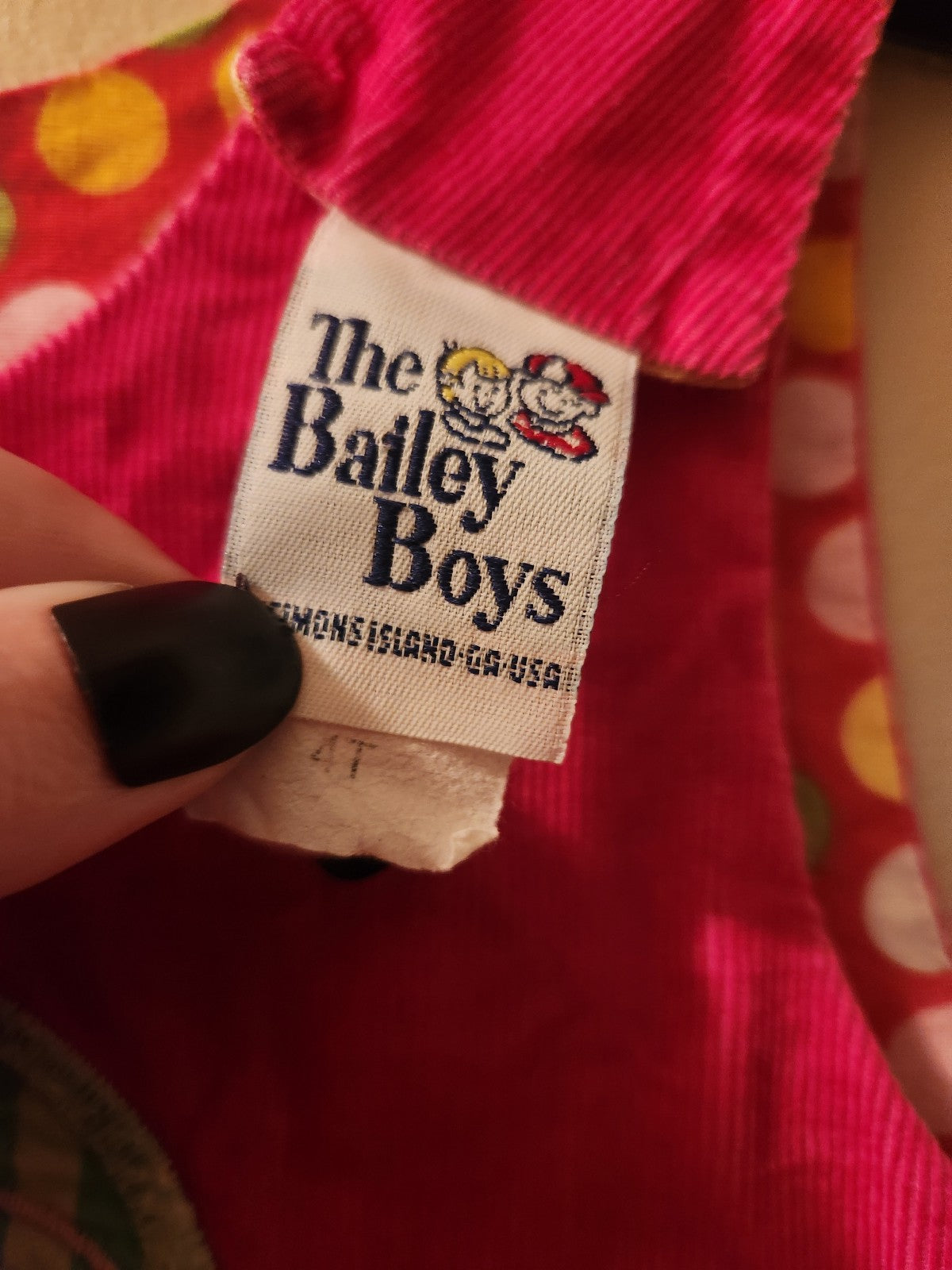 Vintage The Bailey Boys Pink Corduroy Owl Dress 4T