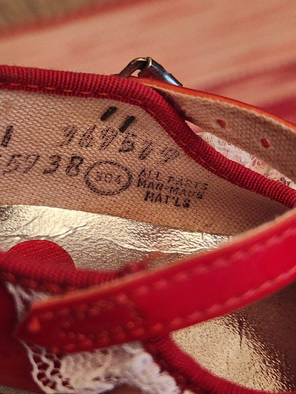 Dynamite Kids Vintage Red Frilly Dress Shoes