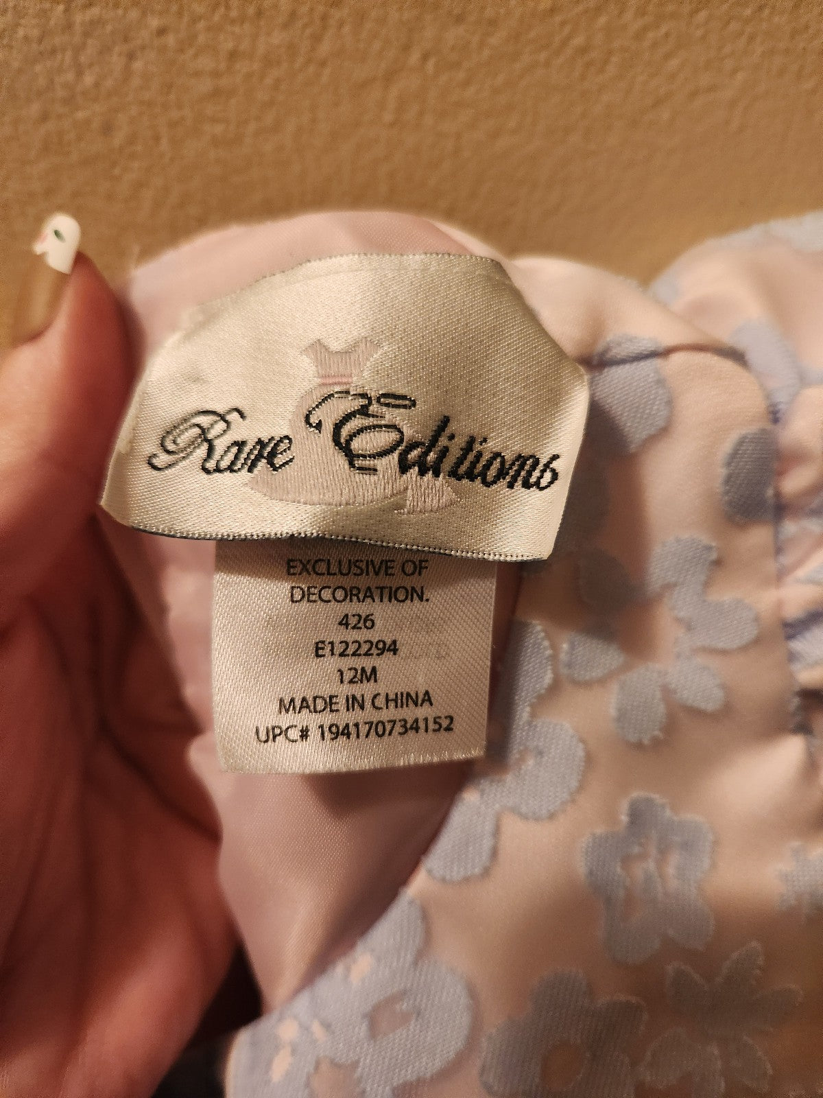 Rare Editions Baby Girl Floral Burnout Organza Social Dress 12M