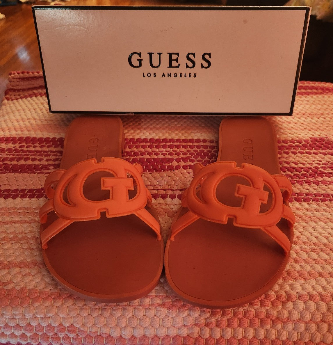 Guess Orange Elyho Sandals Ladies Size 8 NWT