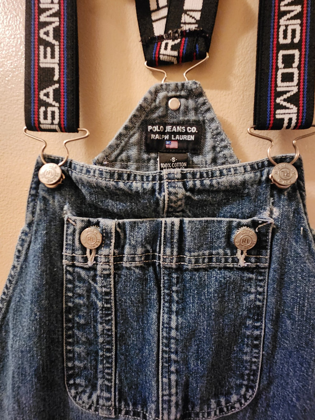 Polo Ralph Lauren 90s Vintage Denim Overalls Size Small